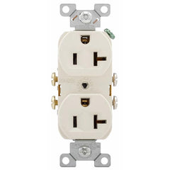 Cooper Wiring CR20LA Duplex Tamper-Resistant Straight Blade Receptacle, 125 VAC, 20 A, 2 Poles, 3 Wires, Light Almond