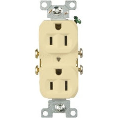 EATON CR15V Duplex Straight Blade Receptacle, 15A/125V, NEMA 5-15R