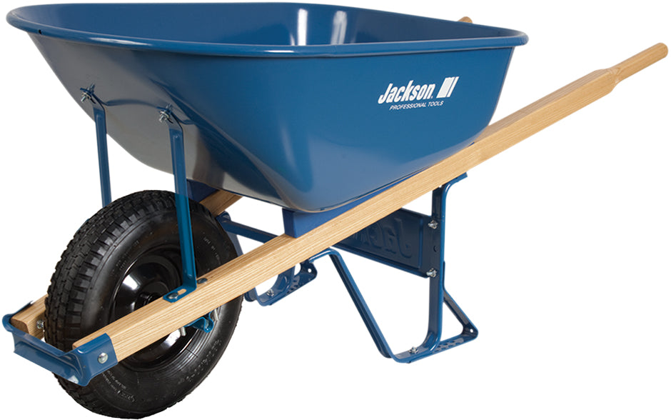 Jackson M6FFKB Heavy Duty Wheelbarrow 6 cu-ft 1 Wheel Steel Tray