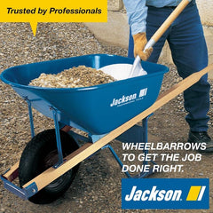 Jackson M6FFKB Heavy Duty Wheelbarrow 6 cu-ft 1 Wheel Steel Tray