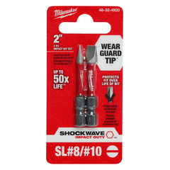 Milwaukee 48-32-4920 SHOCKWAVE Impact Duty Slotted #8/#10 Power Bits (2 Pack)