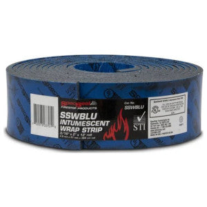 Specified Technologies SSWBLU2 SpecSeal SSW Fire Stop Intumescent Wrap Strip 1-Stage Expansion 1/8 in. Thick Blue 12 ft. L x 2 in. W