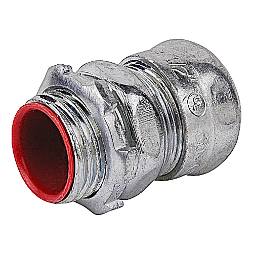 Steel City TC711A Compression Connector, Insulated and Concrete Tight, Conduit Size 1/2 Inch, Material Zinc Plated Steel