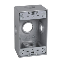 TAYMAC SB575XS 1-Gang 5-Hole 3/4 in Outlet Box with Side Lug - Silver