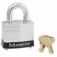 Master Lock 3BLK Laminated Steel Safety Padlock 1-9/16W 3/4H