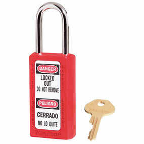 Master Lock 411RED Zenex Lockout Padlock Keyed Different 1-1/2 in Shackle