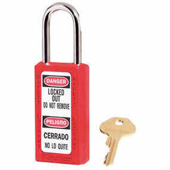 Master Lock 411RED Zenex Lockout Padlock Keyed Different 1-1/2 in Shackle