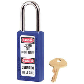 Master Lock 411BLU Zenex Lockout Padlock, Keyed Different, 1-1/2 in Shackle