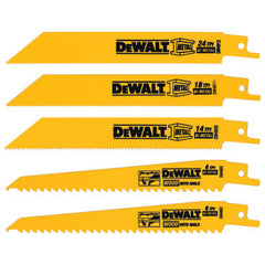 DeWalt DW4857 Reciprocating Saw Blade Set - Bi-Metal Cutting Material - 5 Pieces