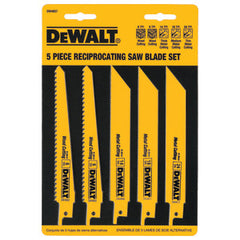 DeWalt DW4857 Reciprocating Saw Blade Set - Bi-Metal Cutting Material - 5 Pieces