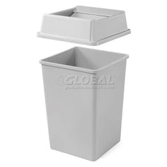 Rubbermaid FG395900GRAY Untouchable Garbage Receptacle 50 gal Gray