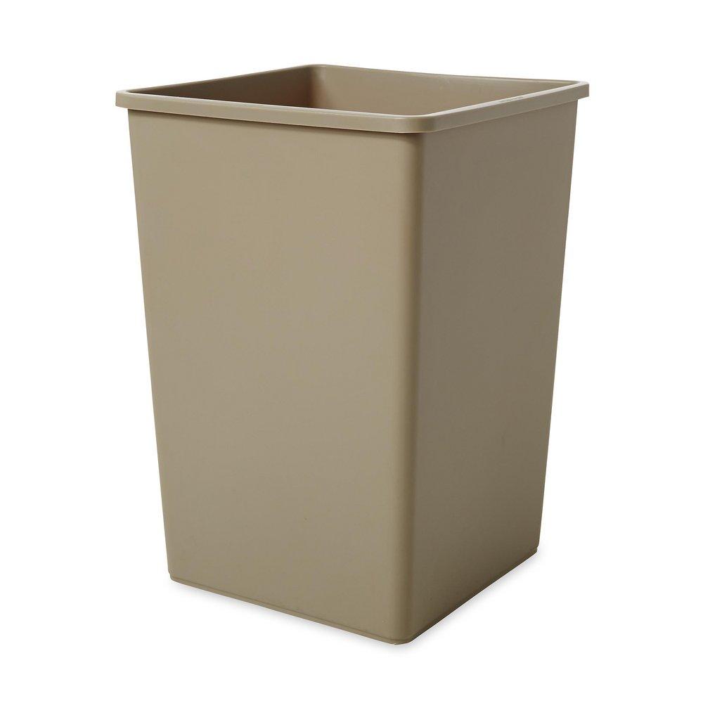 Rubbermaid FG395800BEIG Untouchable 35 Gal Square Can in Beige