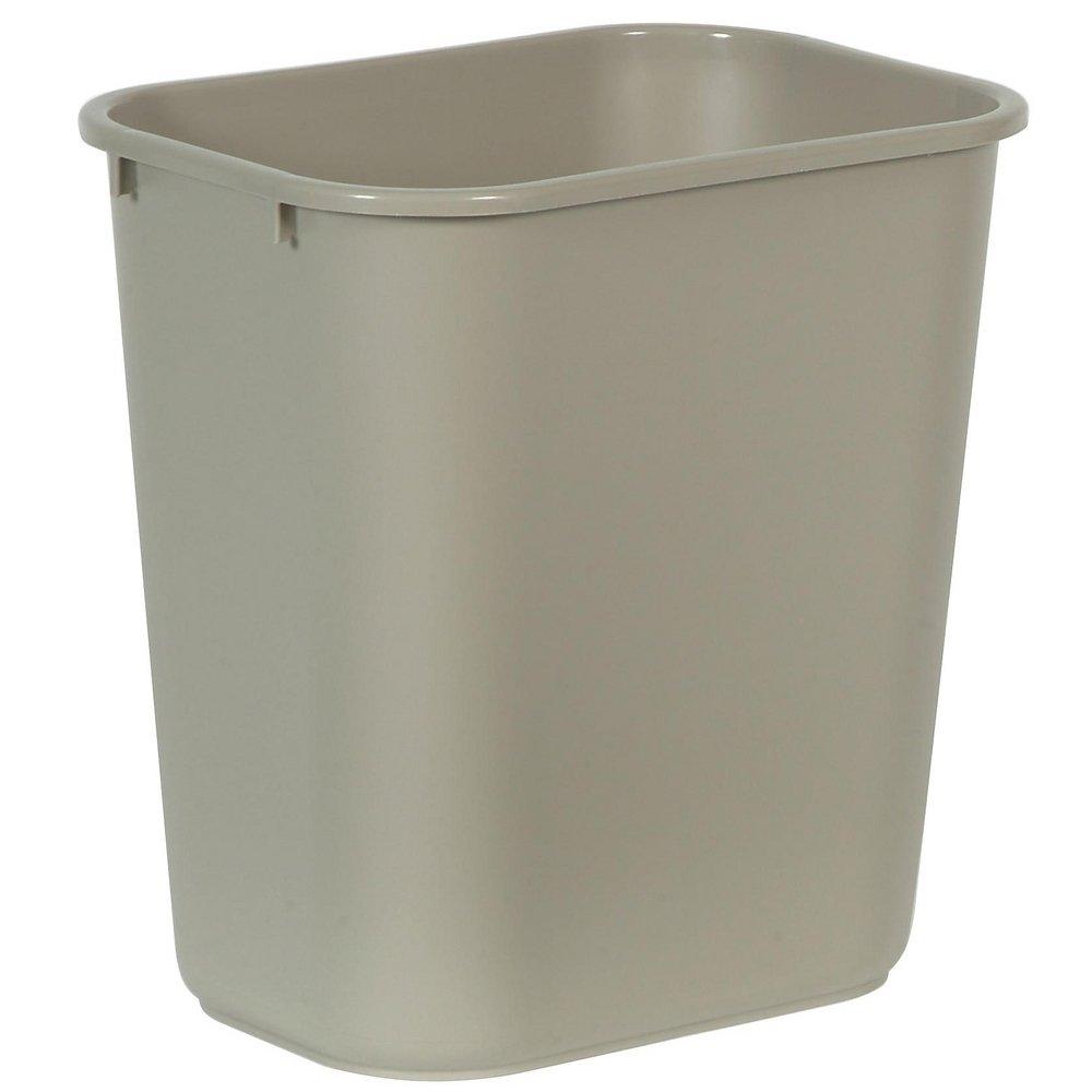 Rubbermaid FG295600BEIG MED RECT WSTBKT 7 Gal Plastic Rectangular Waste Basket in Beige