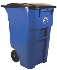 Rubbermaid FG9W2773BLUE Brute Recycling Rollout Container 50 Gal