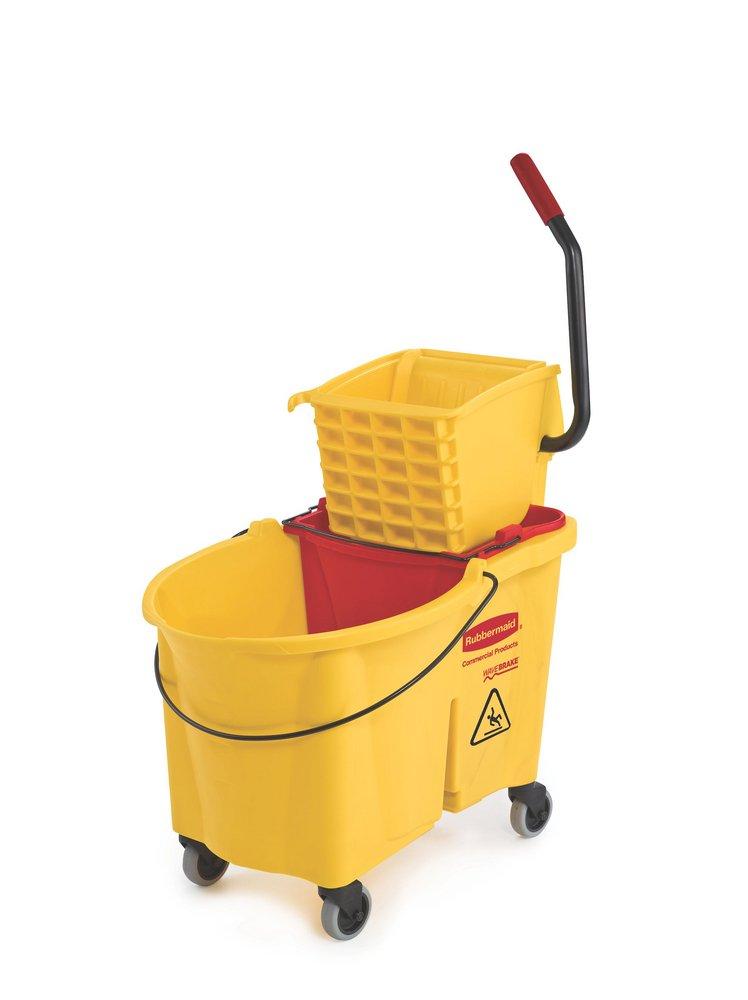 Rubbermaid FG618688YEL WaveBrake Combo Side Press Bucket in Yellow