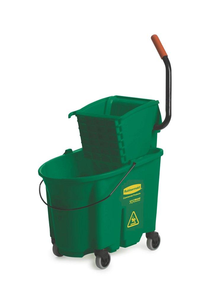 Rubbermaid FG758888GRN WaveBrake Combo Side Press Bucket 35 QT.