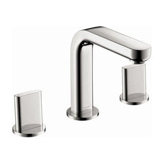 HANSGROHE 31063001 Metris S Widespread Faucet 100 with Full Handles and Pop-Up Drain 1.2 GPM Polished Chrome