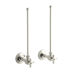 KOHLER 087206330834 Pair of 3/8 Angle Supplies with Stop, Cross-handles, and Annealed Vertical Tubes