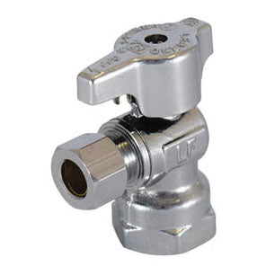 Legend Valve 114-604NL 5/8OD x 3/8OD T595 No Lead Chrome Brass 1/4 Turn Angle Stop Valve