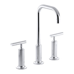 Kohler 087206750779 Purist Widespread Bathroom Sink Faucet with High Lever Handles and High Gooseneck Spout Polished Chrome