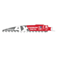 Milwaukee 48-00-5231 6 3 TPI The AX with Carbide Teeth for Pruning & Clean Wood SAWZALL Blade 1PK