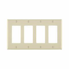 Leviton 80412-NT 4-Gang Decora/GFCI Device Wallplate Standard Size Thermoplastic Nylon Replacement MPN