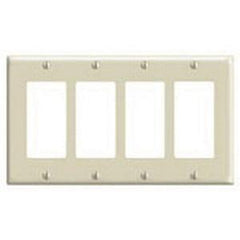 Leviton 80412-NT 4-Gang Decora/GFCI Device Wallplate Standard Size Thermoplastic Nylon Replacement MPN