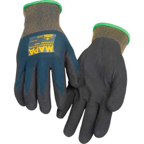 MAPA Professional 500417 Ultrane 500 Grip & Proof Nitrile Palm Coated Gloves Lt Weight 1 Pair Size 7