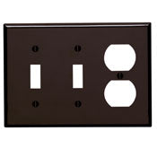 Leviton 85021 Wallplate Combination 3 Thermoset Brown Standard Size