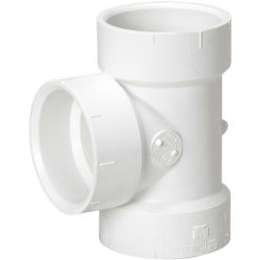 Mueller 06405 PVC Vent Tee, 3 Hub DWV Sch 40