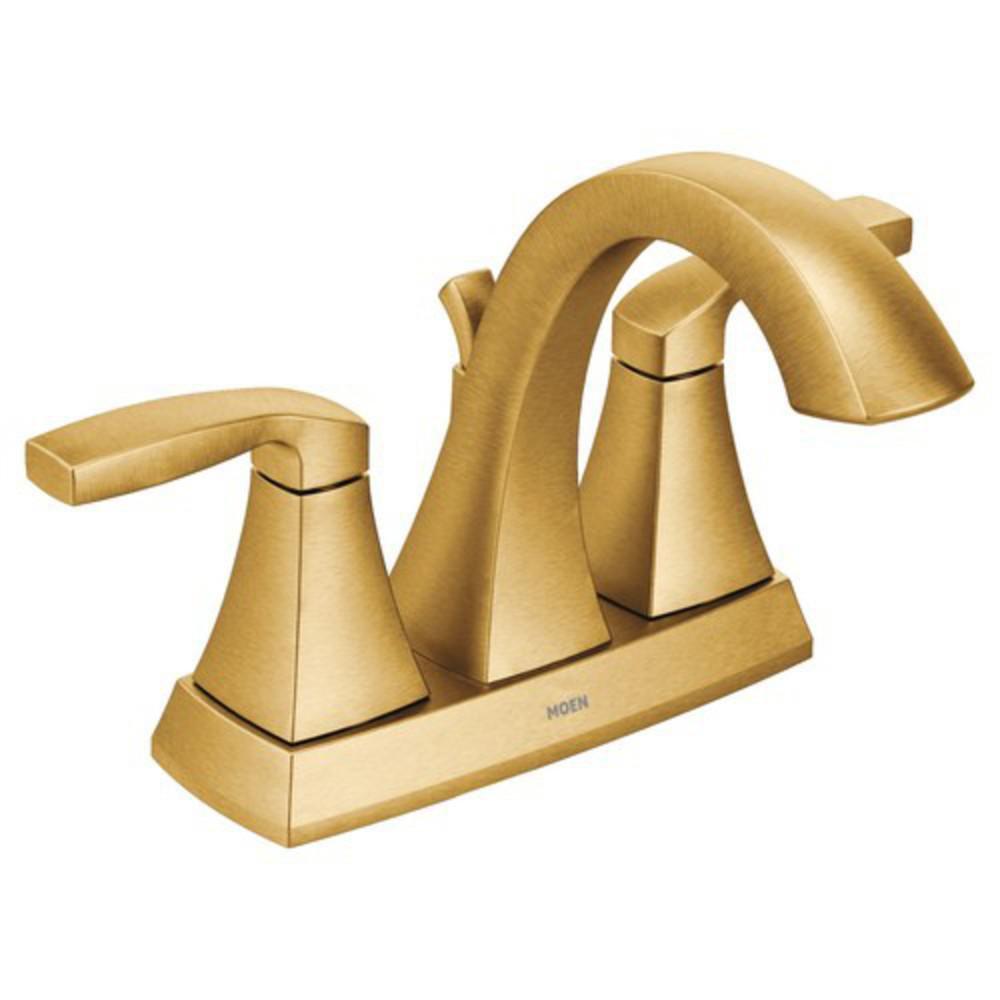 Moen 6901BG Voss Two Handle Centerset Bathroom Sink Faucet in Brushed Gold