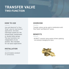 Moen T4611 Voss Chrome Transfer Valve Trim