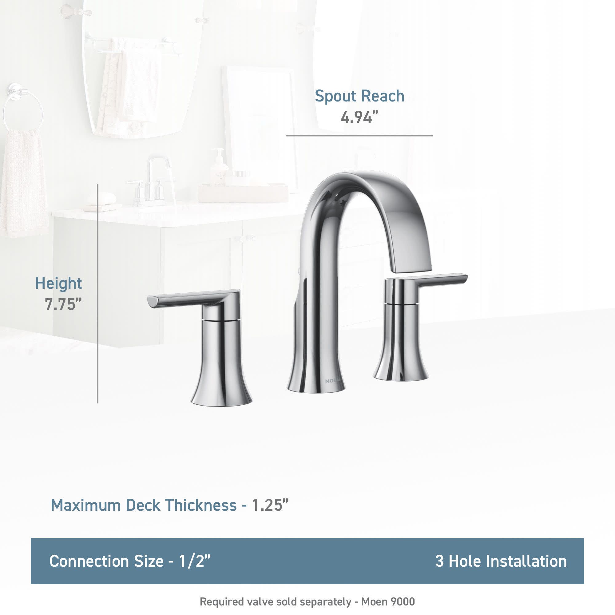 Moen TS6925BN Doux Two Handle Widespread Bathroom Sink Faucet