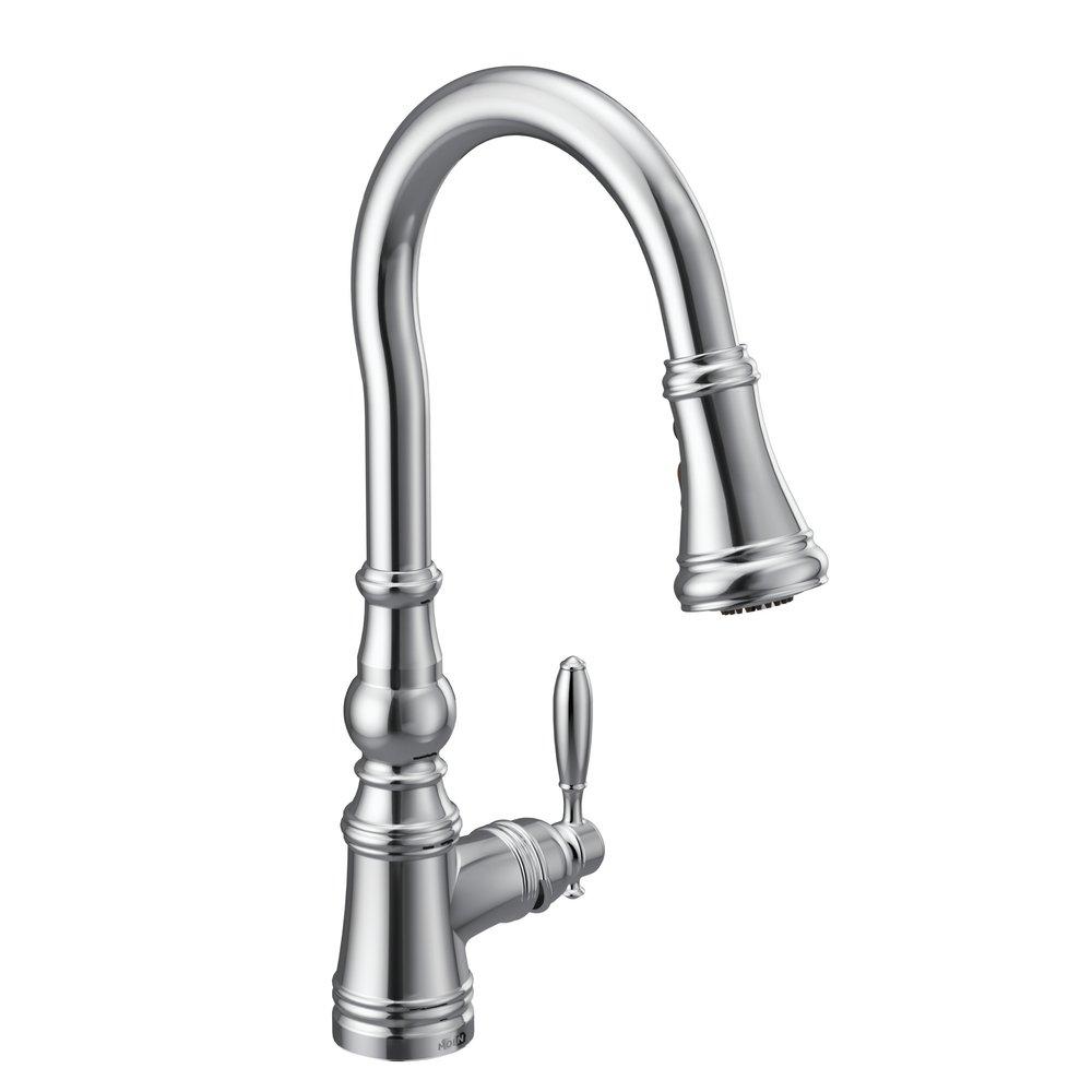 Moen S73004 Waterhill Single Handle Pull Down Kitchen Faucet in Chrome