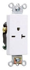 Pass & Seymour 26861W Heavy-Duty Decorator Spec Grade Single Receptacle, Back & Side Wire, 20A 250V