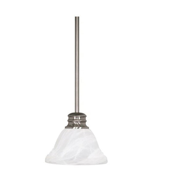 SATCO 60/365 NUVO by SATCO Empire Transitional Mini Pendant Light With Hang Straight Canopy, 1 A19 Incandescent Lamp, 100 W Fixture