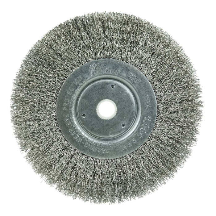 Weiler 01695 Narrow Face Wheel Brush 6 in Diameter 3/4 in Width Unthreaded Arbor