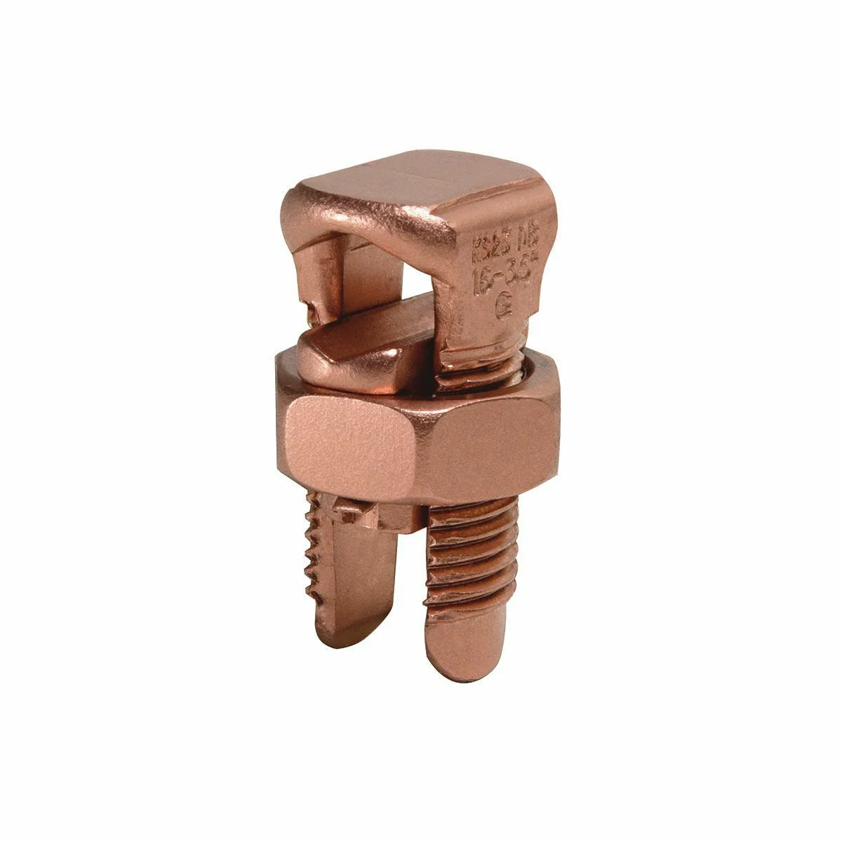 BURNDY KS25 Copper Split Bolt, Cu: 4 AWG-1/0 AWG (Str) (Run & Tap)