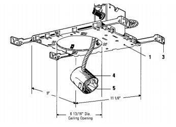 LIGHTOLIER 1102P1 FRM-IN KIT RD PW 6OPNG/THERMLY PRT SEE #1102P1NEW FOR NEW DESIGN LYTECASTER