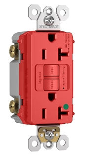 Pass & Seymour 2097HGRED Duplex Type Hospital Grade 20A 125V Self Test GFCI Red