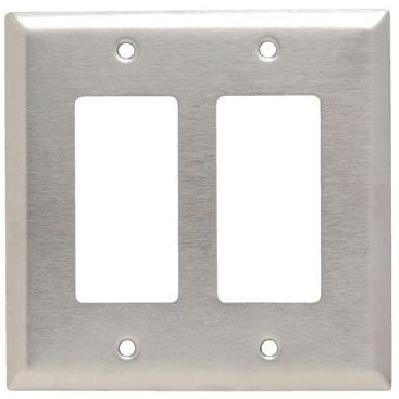 Pass & Seymour SSJ262 Wall Plate Stainless Steel 2G Junior Jumbo