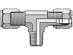 Parker 4-4-4 SBU-S Tee, 1/4 in x 1/4-18 Nominal, NPTF End Style, Steel