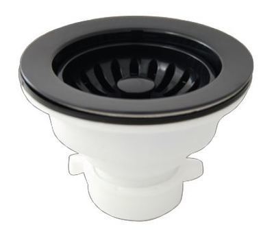 BHC DBS-BL Celcon 4-1/2 in. Black Deep Basket Strainer for Up to 1-1/4 in Thick Sinks