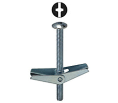 DOTTIE TBC362 3/16 x 2 in. Zinc-Plated Mushroom Head Spring Wing Toggle Bolt