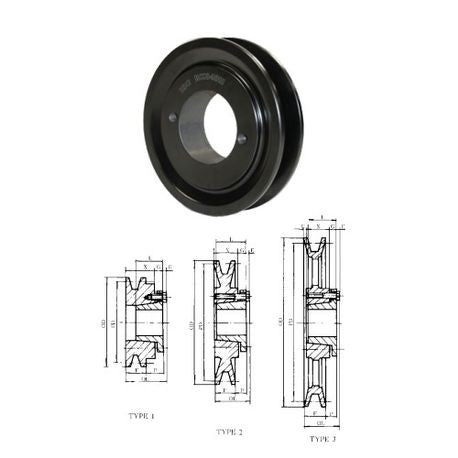 IDC Select BK034H H Bushing Sheave, 3-1/2 in Outside Dia, Single Groove