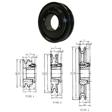 IDC Select AK030H H Bushing Sheave Gray Cast Iron Use with 3L 4L A Belts