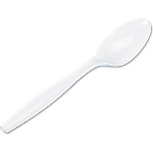 Dixie DXETH217 Teaspoons, Polystyrene, White, 1000/Carton