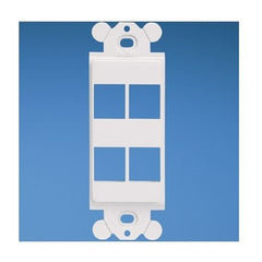 Panduit NK4RMFEI NetKey Flat Module Frame, 1 Gang, 4 Ports, ABS, Electric Ivory