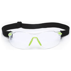 3M S1201SGAF-KT Solus 1000-Series Safety Glasses Foam Strap Green/Black Clear Scotchgard Anti-Fog Lens