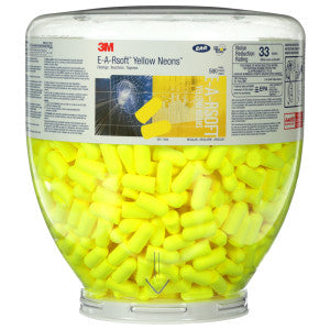 3M 391-1004 E-A-Rsoft Yellow Neons One Touch Refill Earplugs Uncorded Regular Size 2000 Pair/Case